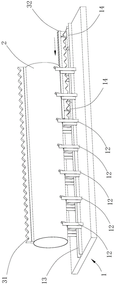 Rack mounting method for pile legs and rack mounting device