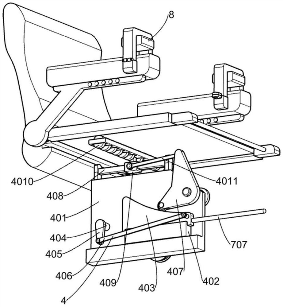 Massage fixing chair suitable for psychiatry departments and used for senile mania patients to tend to calm