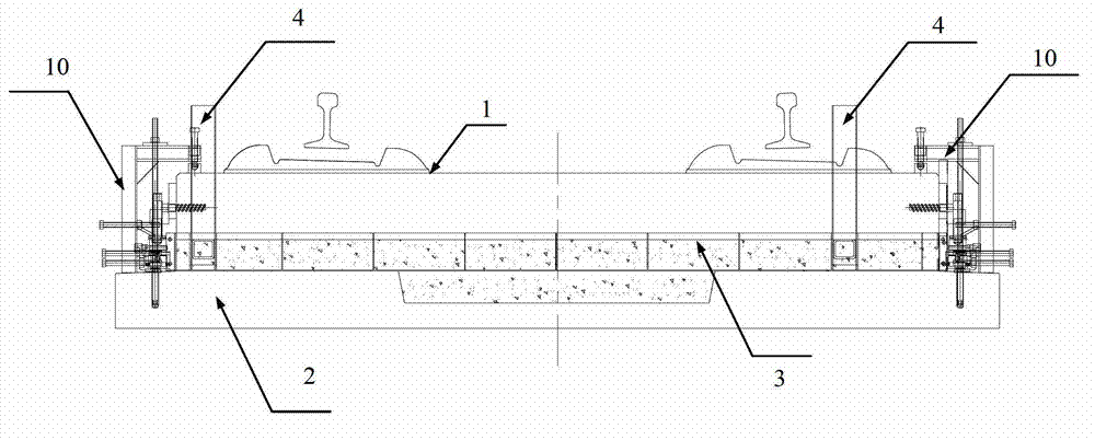 Slab ballastless track self-compacting concrete pouring construction method