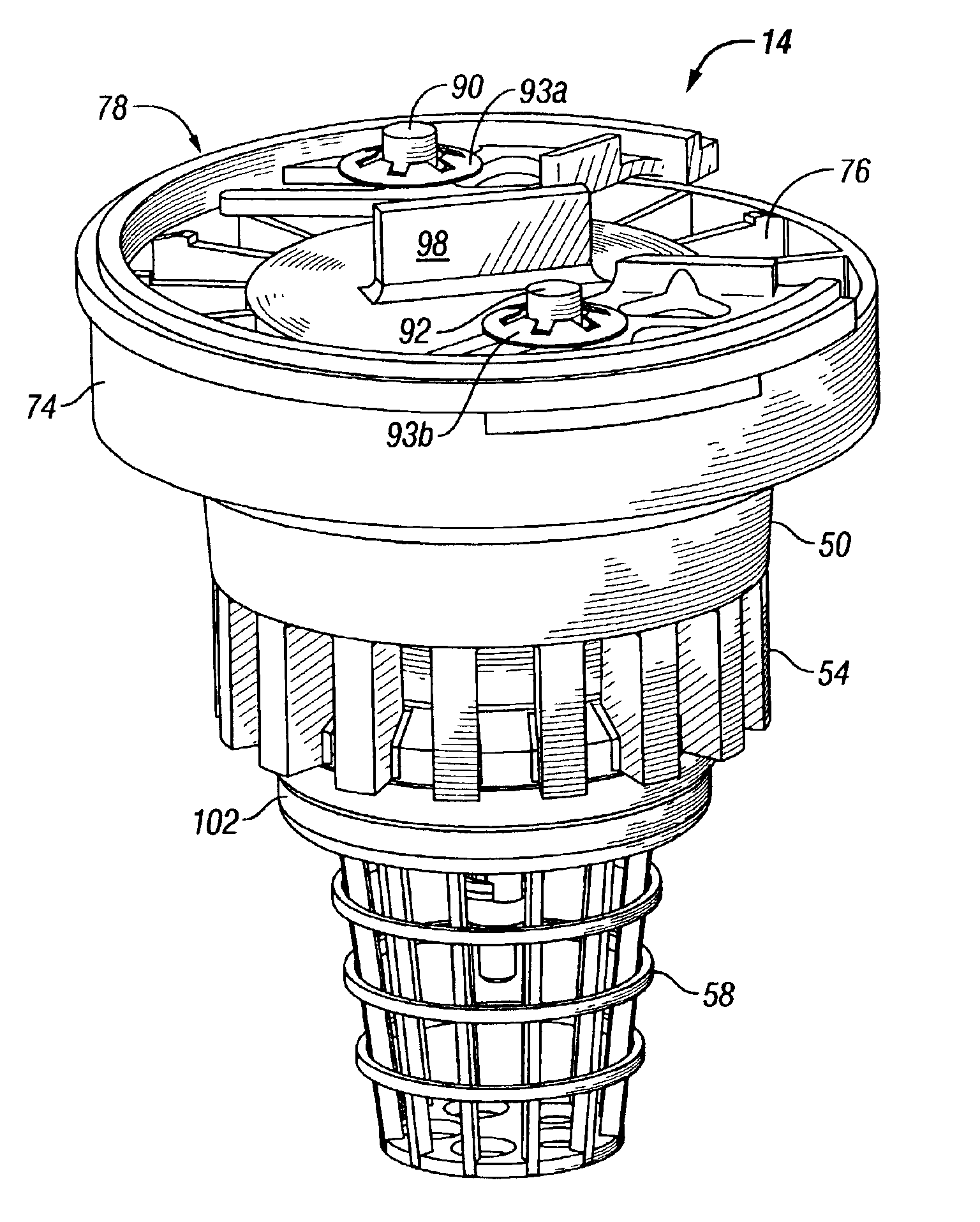 Self-camming snap ring for pop-up sprinkler with top serviceable diaphragm valve module