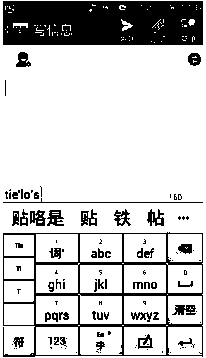 Display processing device of input method and display processing method of input method