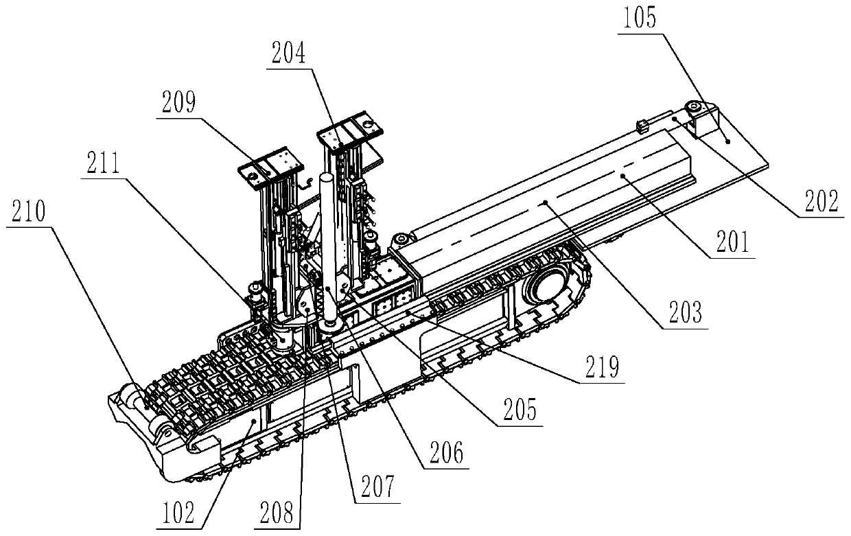 Digging and anchoring integrated six-arm digging and anchoring machine integrating