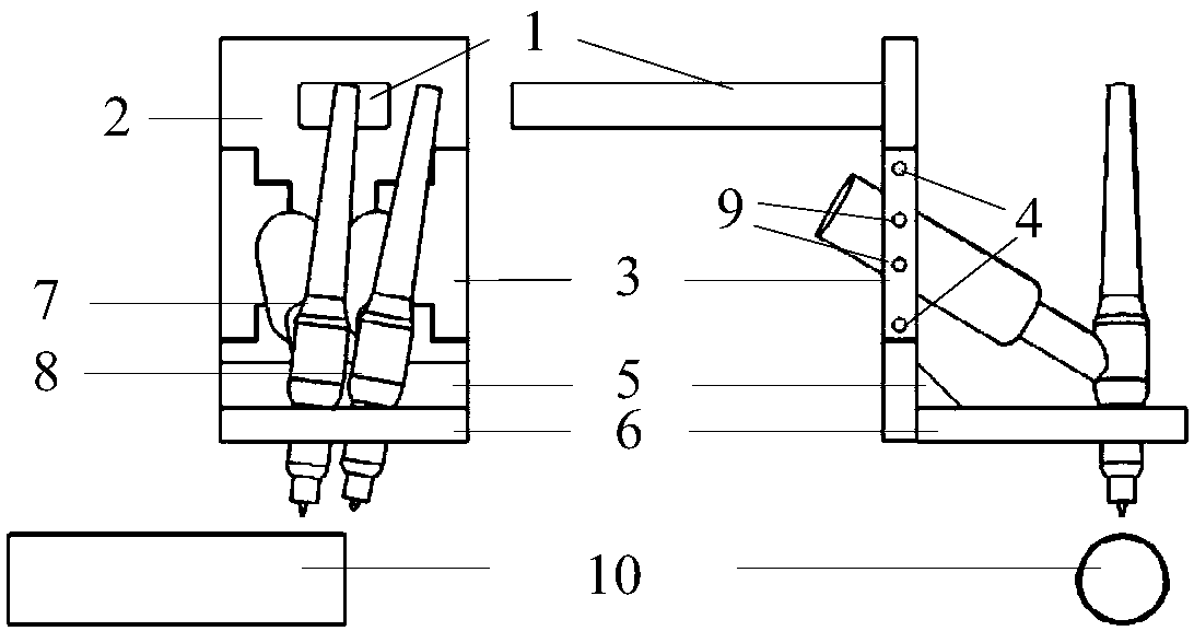 Welding gun clamping device for double TIG high-speed welding process