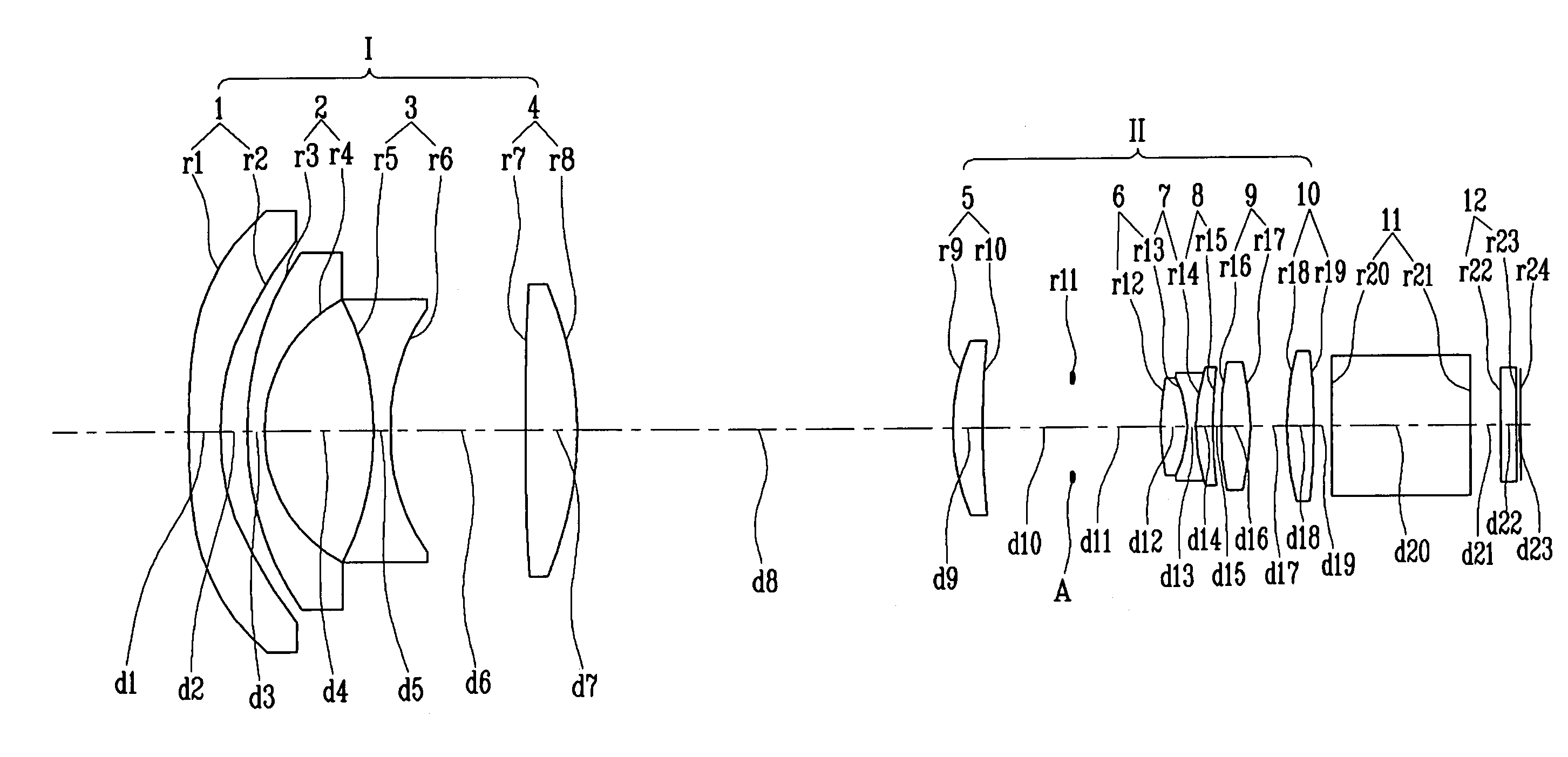 Wide-angle projection lens