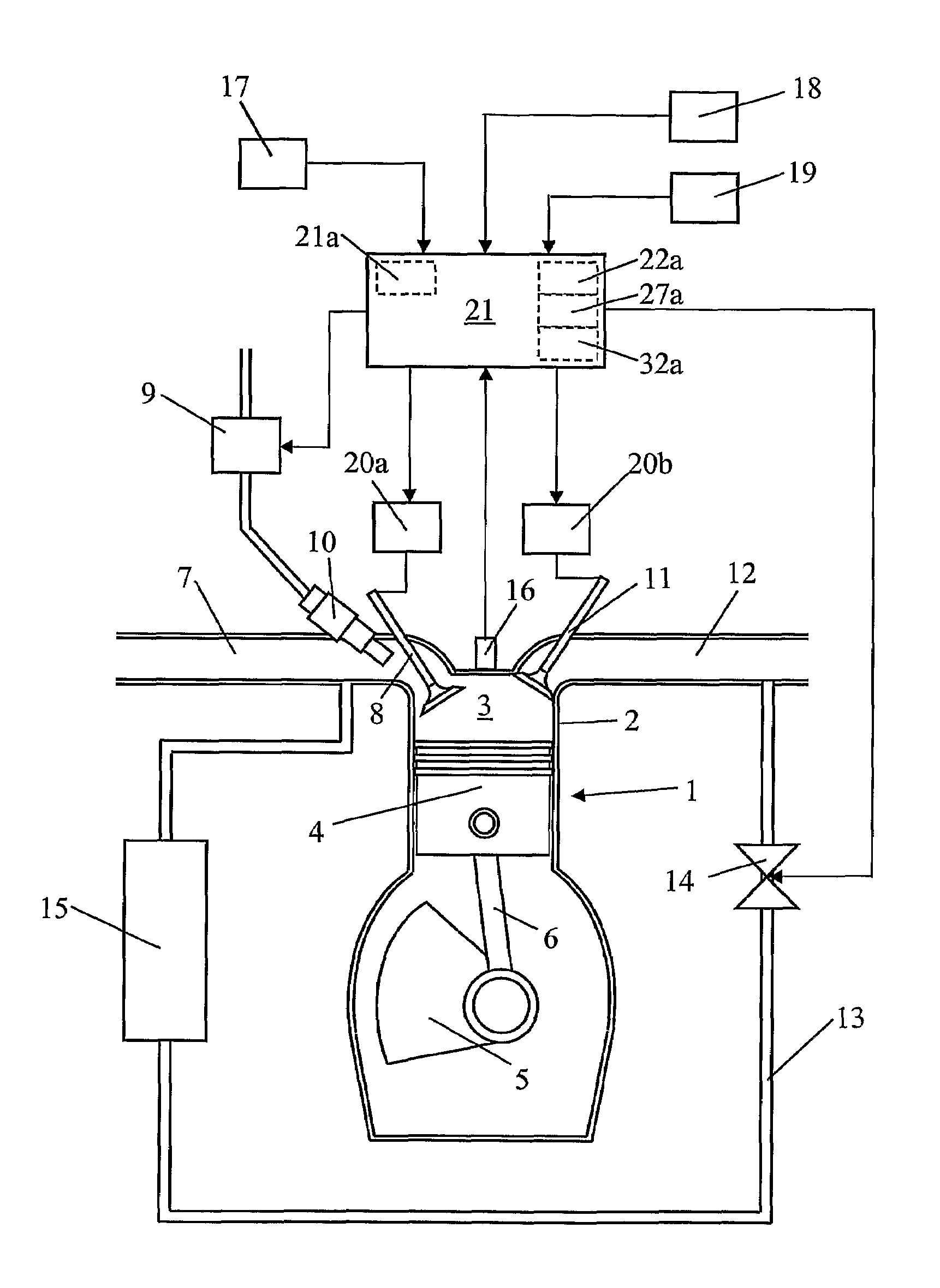 Arrangement and method for controlling a combustion engine