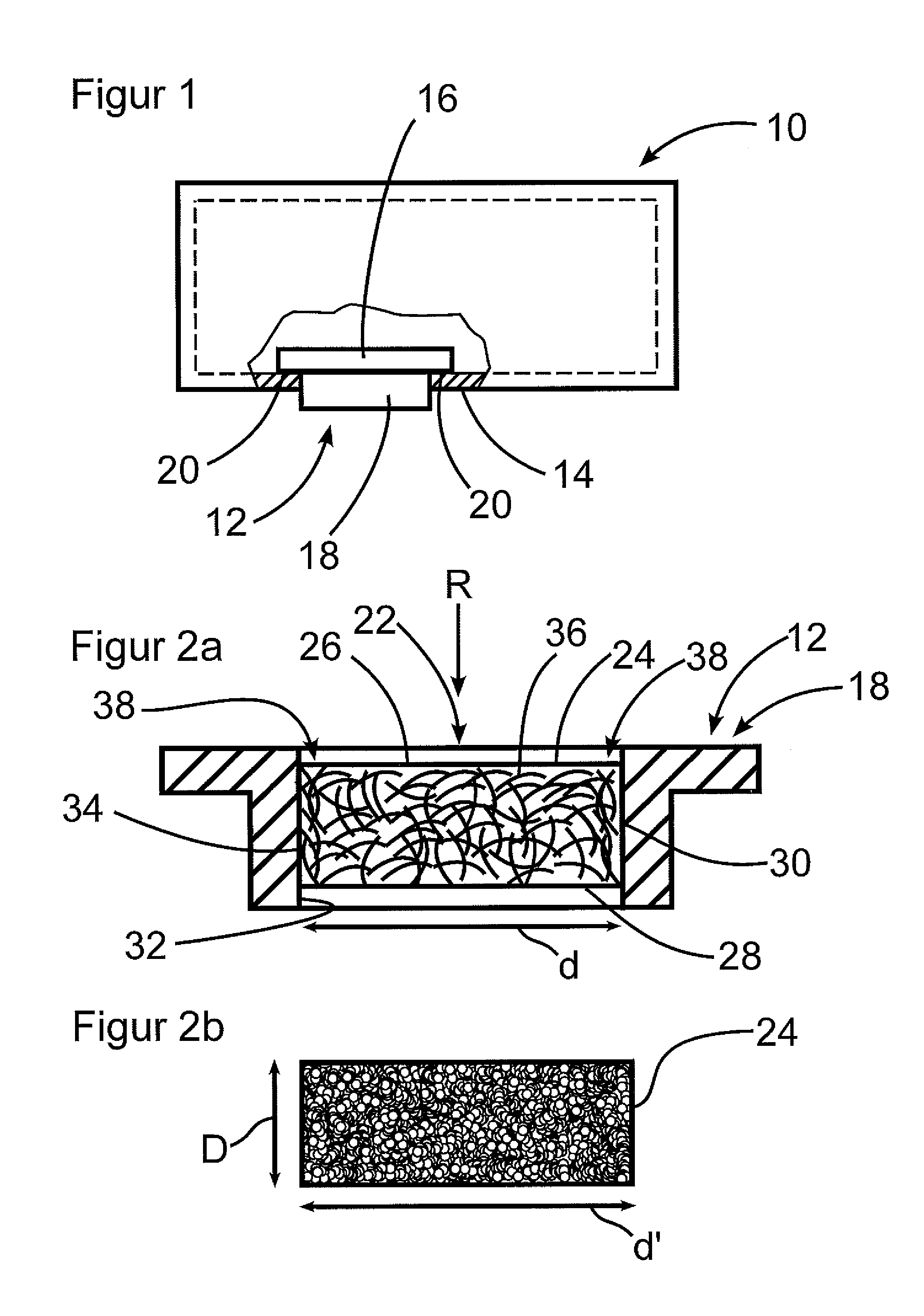 Pressure release device for housings with flameproof encapsulation with porous body having interference fit