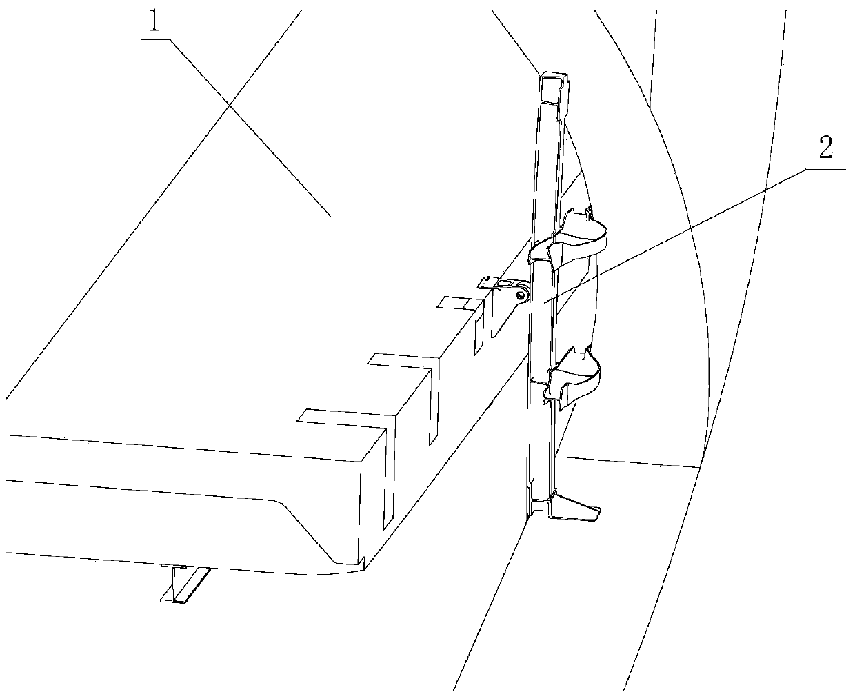 Positioning and guiding structure of aircraft cargo cabin door