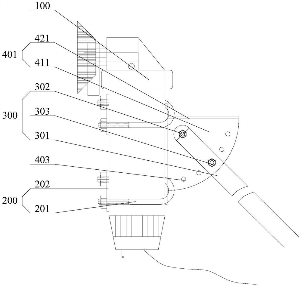 Adjusting device for polishing equipment, and polishing equipment