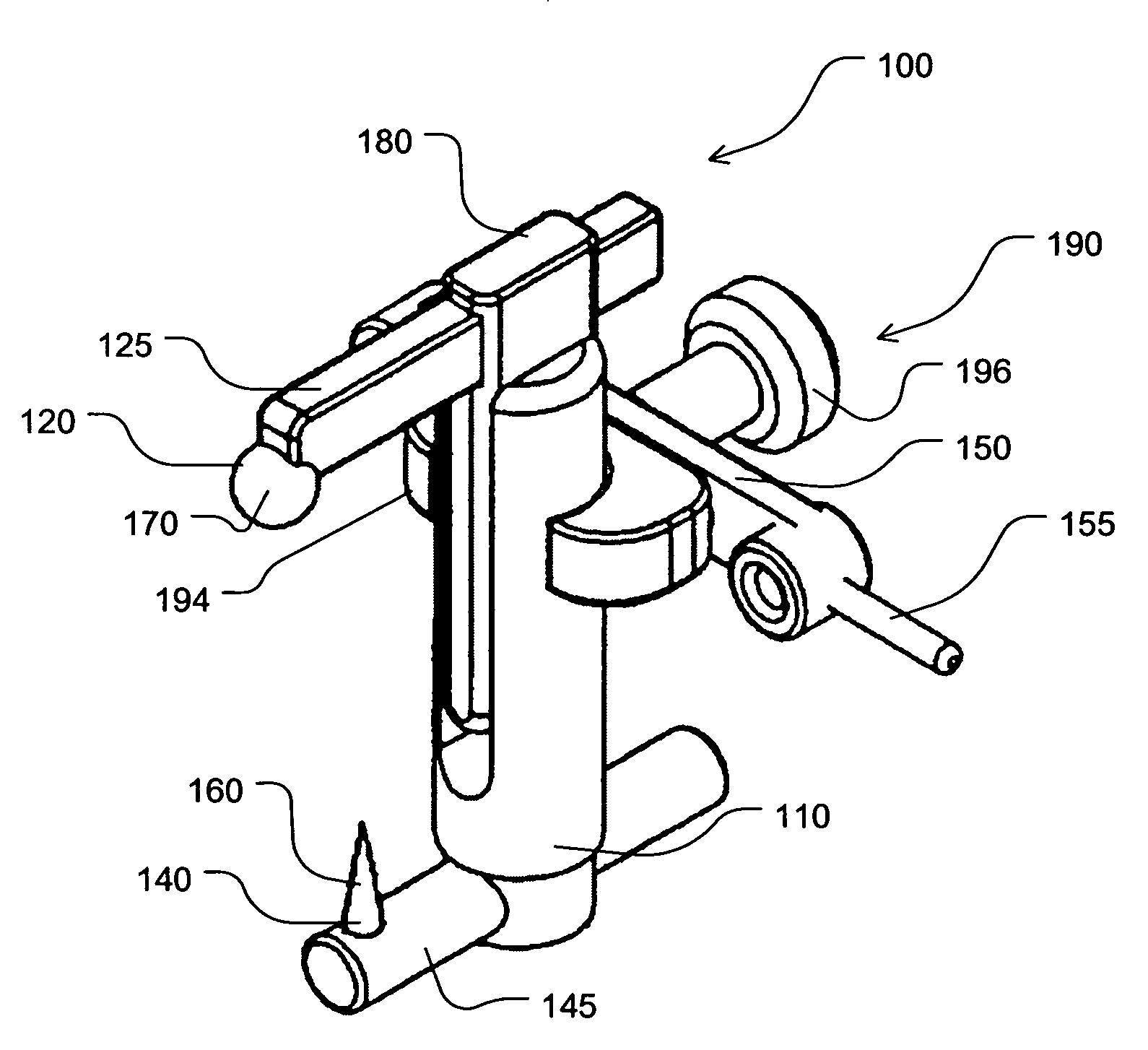 Device and method for locating the anteroposterior femoral axis to determine proper femoral component rotation in knee replacement