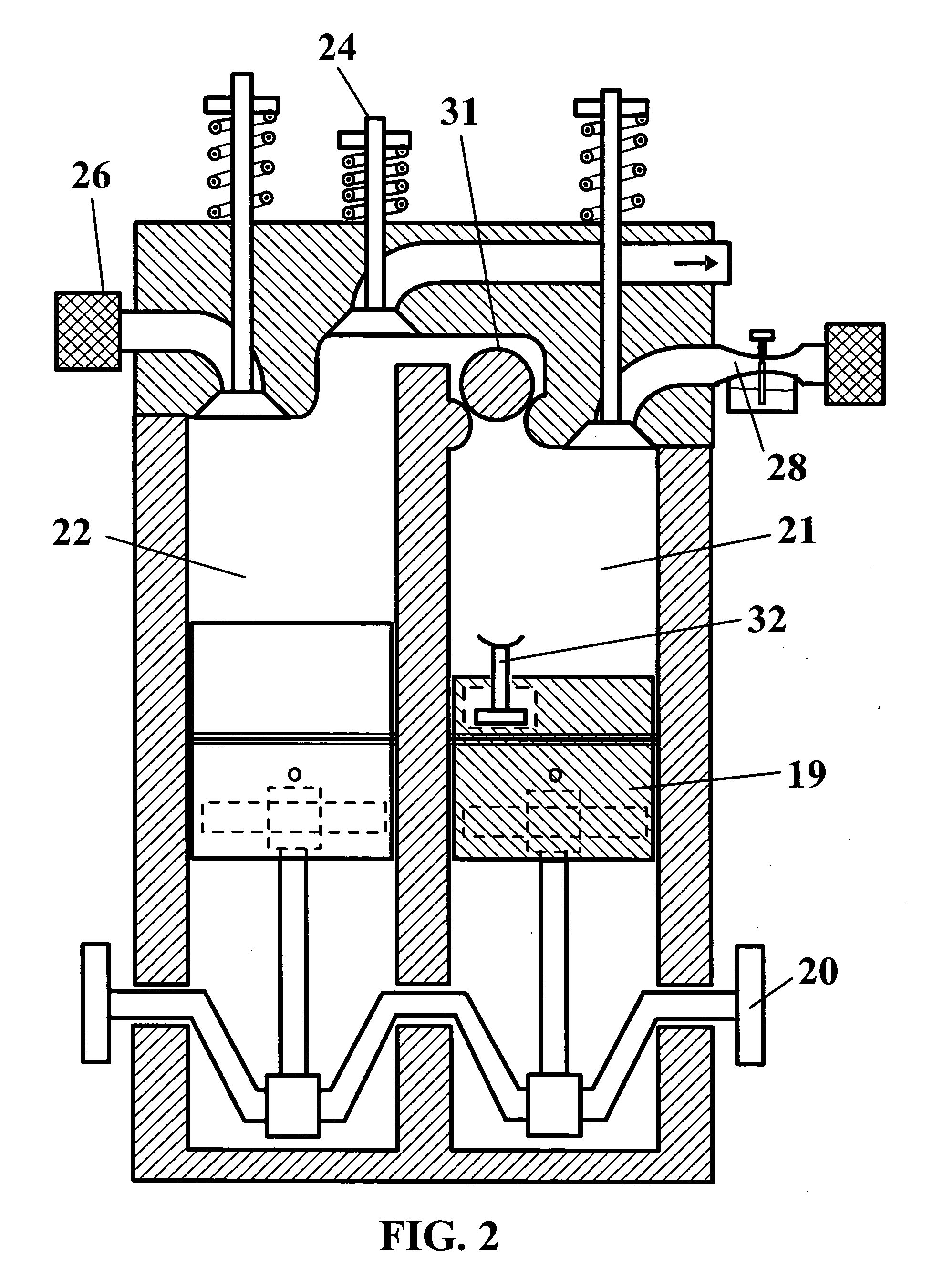 Compression ignition engine by air injection from air-only cylinder to adjacent air-fuel cyliner