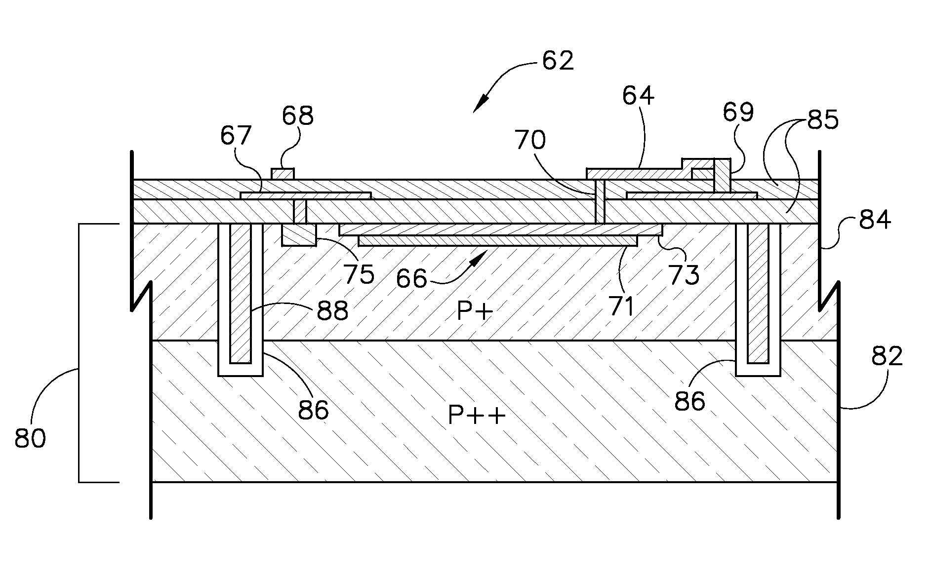 Structure of a solid state photomultiplier