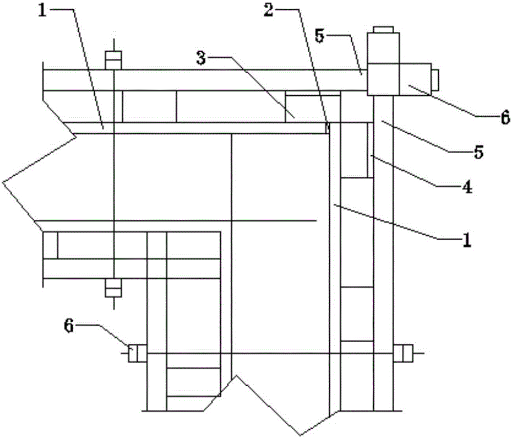 Concrete structure wall column corner wood formwork reinforcing method