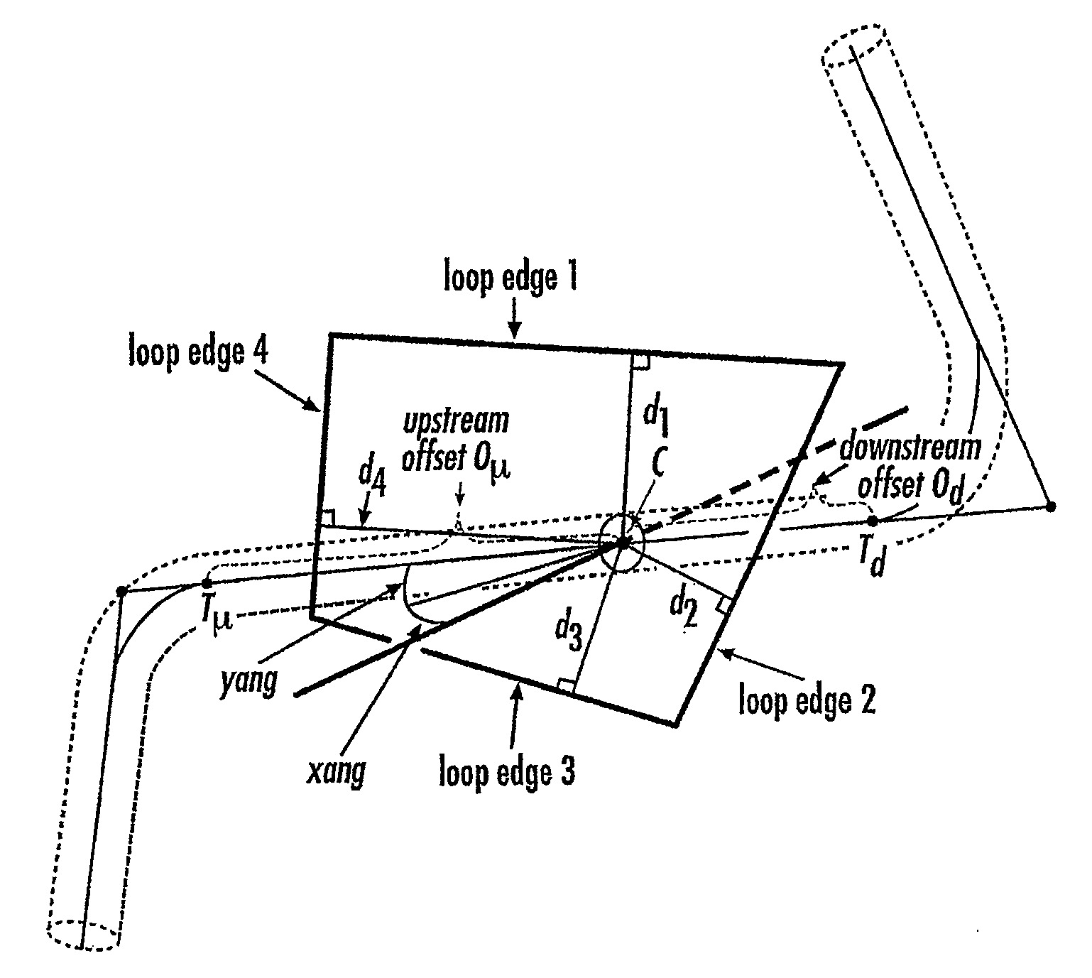 Adaptive distance field constraint for designing a route for a transport element