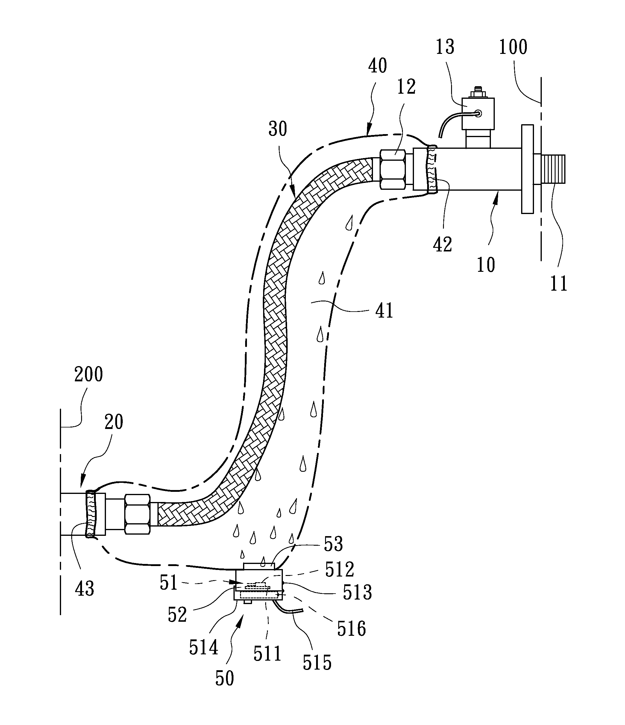 Sanitary automatic water leakage detection and shut-off apparatus