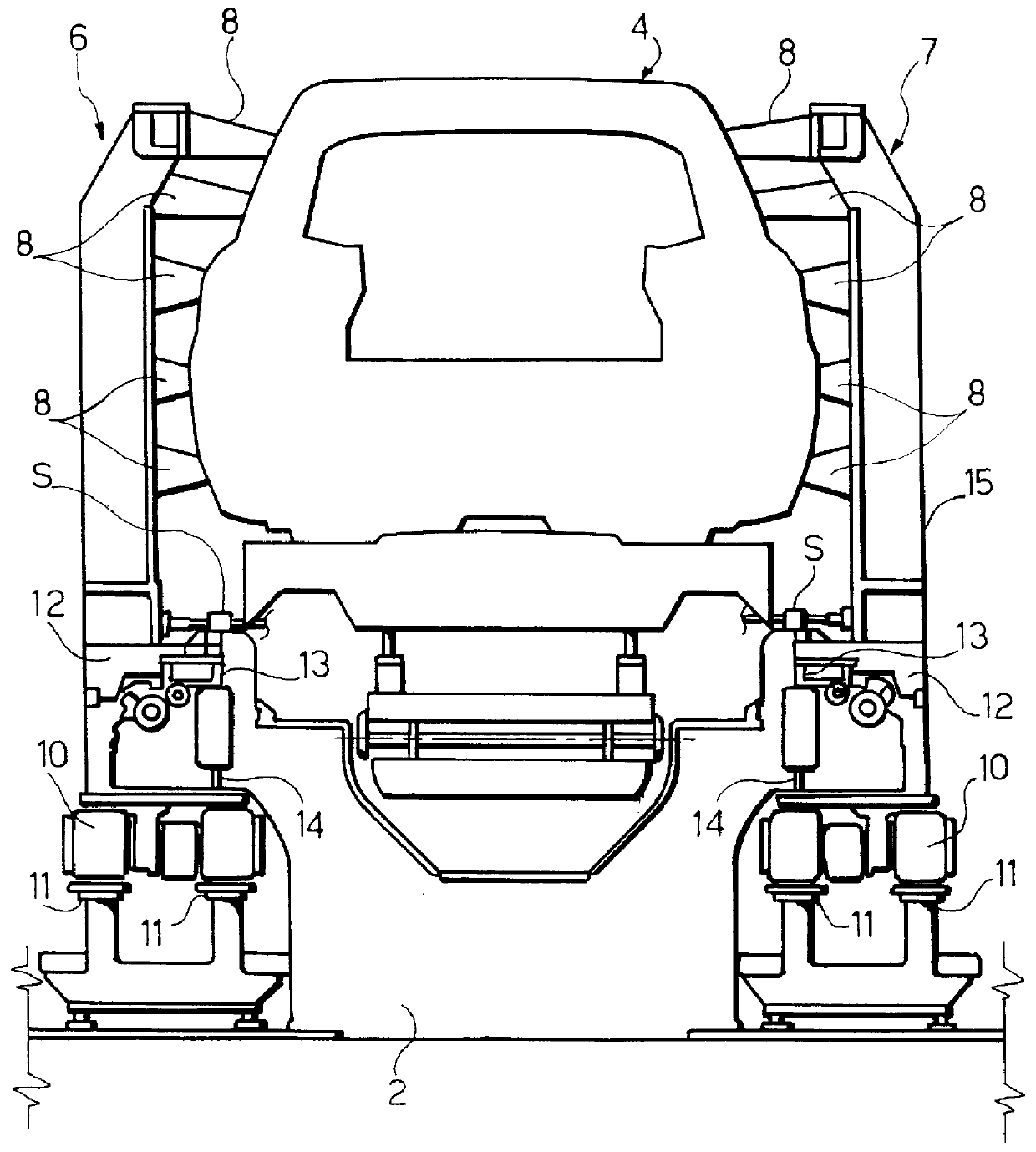 Device for assembling motor-vehicle bodies or sub-assemblies thereof, having an integrated deformation detection system, and assembling method making use of this device