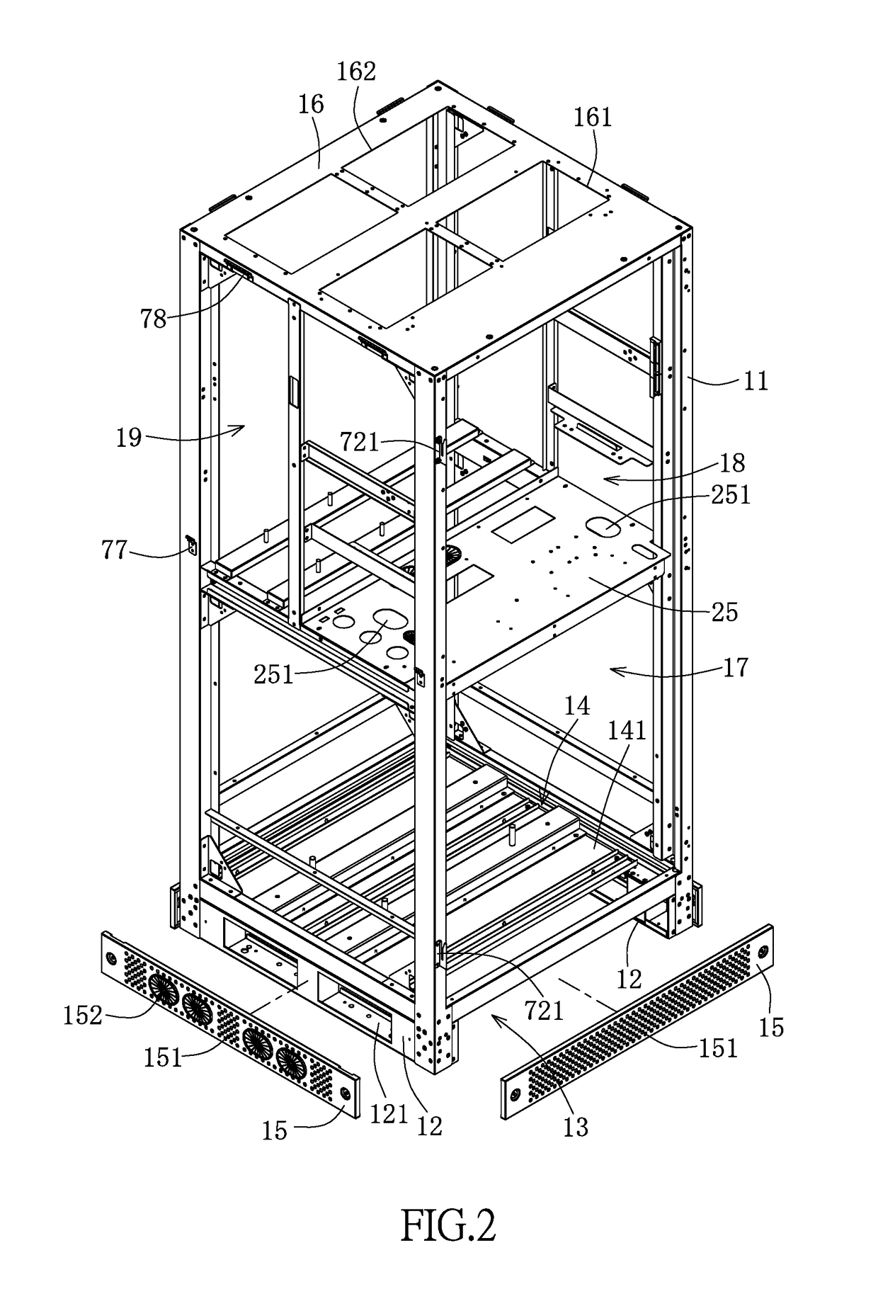 Chassis structure for industrial uninterruptible power supply system