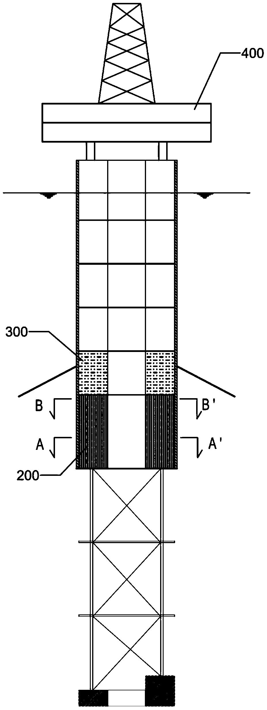 Deepwater floating oil and gas platform using underwater flexible storage device