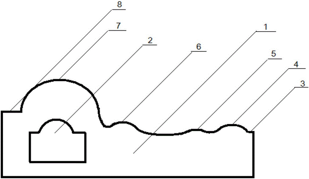 Hollow single-arc-shaped small window frame limestone powder line