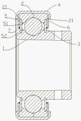 A double outer ring full ball bearing