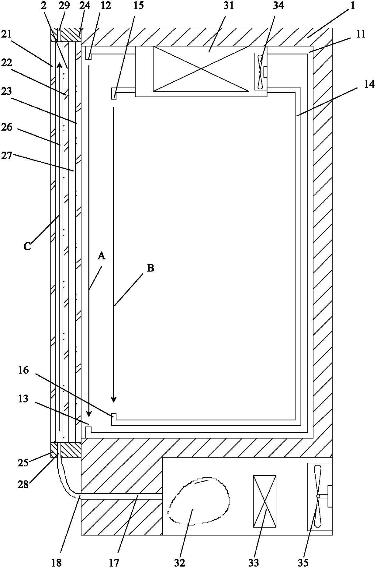 Anti-condensing closed-type display cabinet