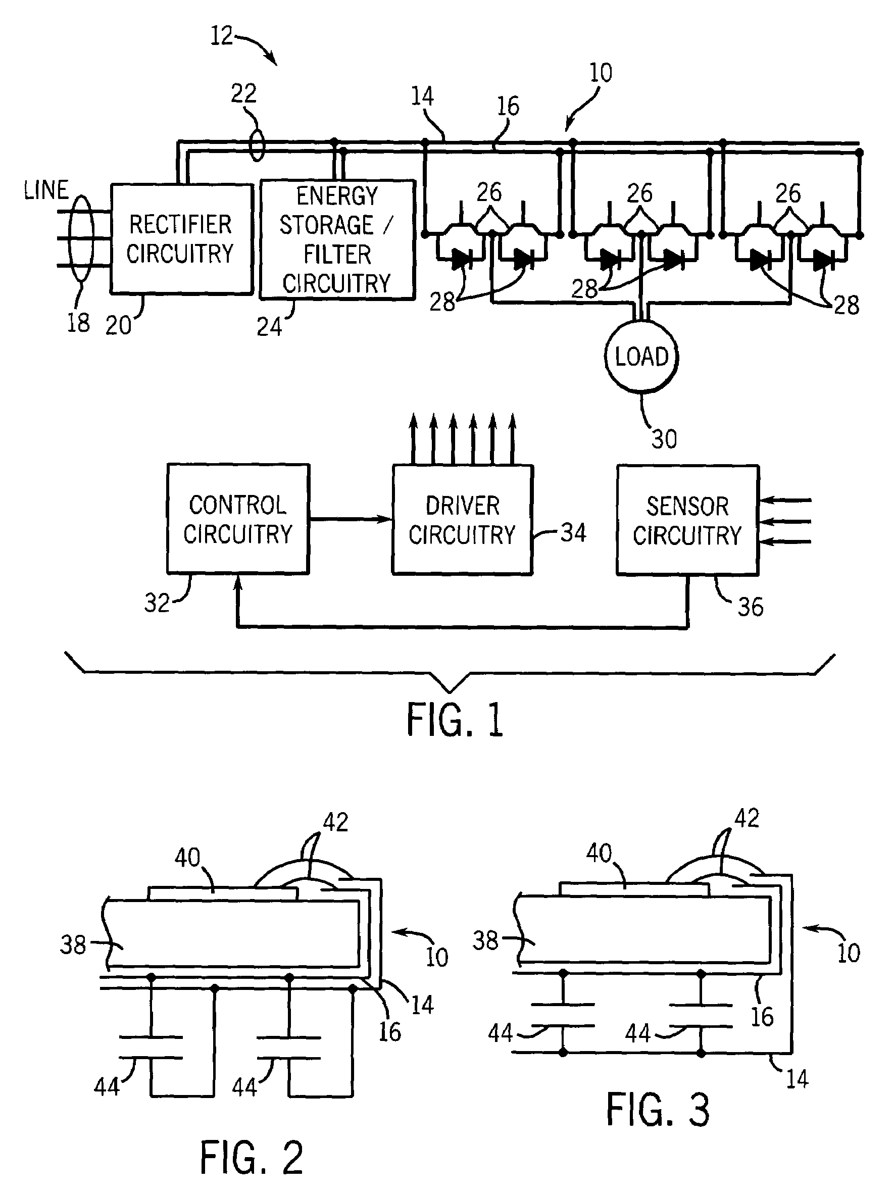 Bus structure for power switching circuits