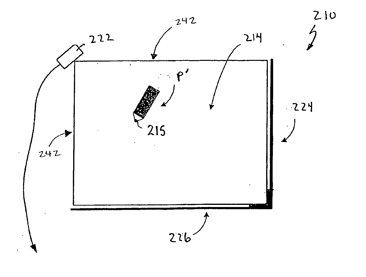 Apparatus for determining the location of a pointer within a region of interest