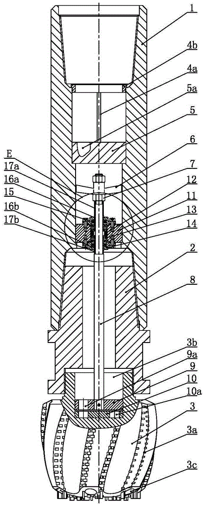 Underground pulsing jet drill bit device