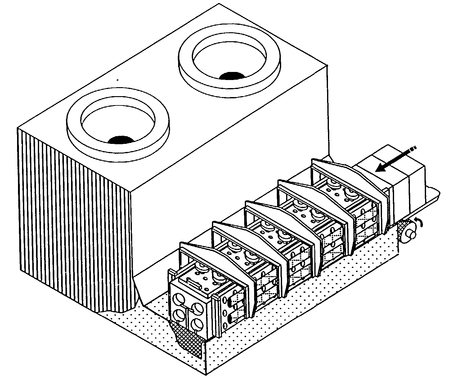 Automotive and aerospace materials in a continuous, pressurized mold filling and casting machine