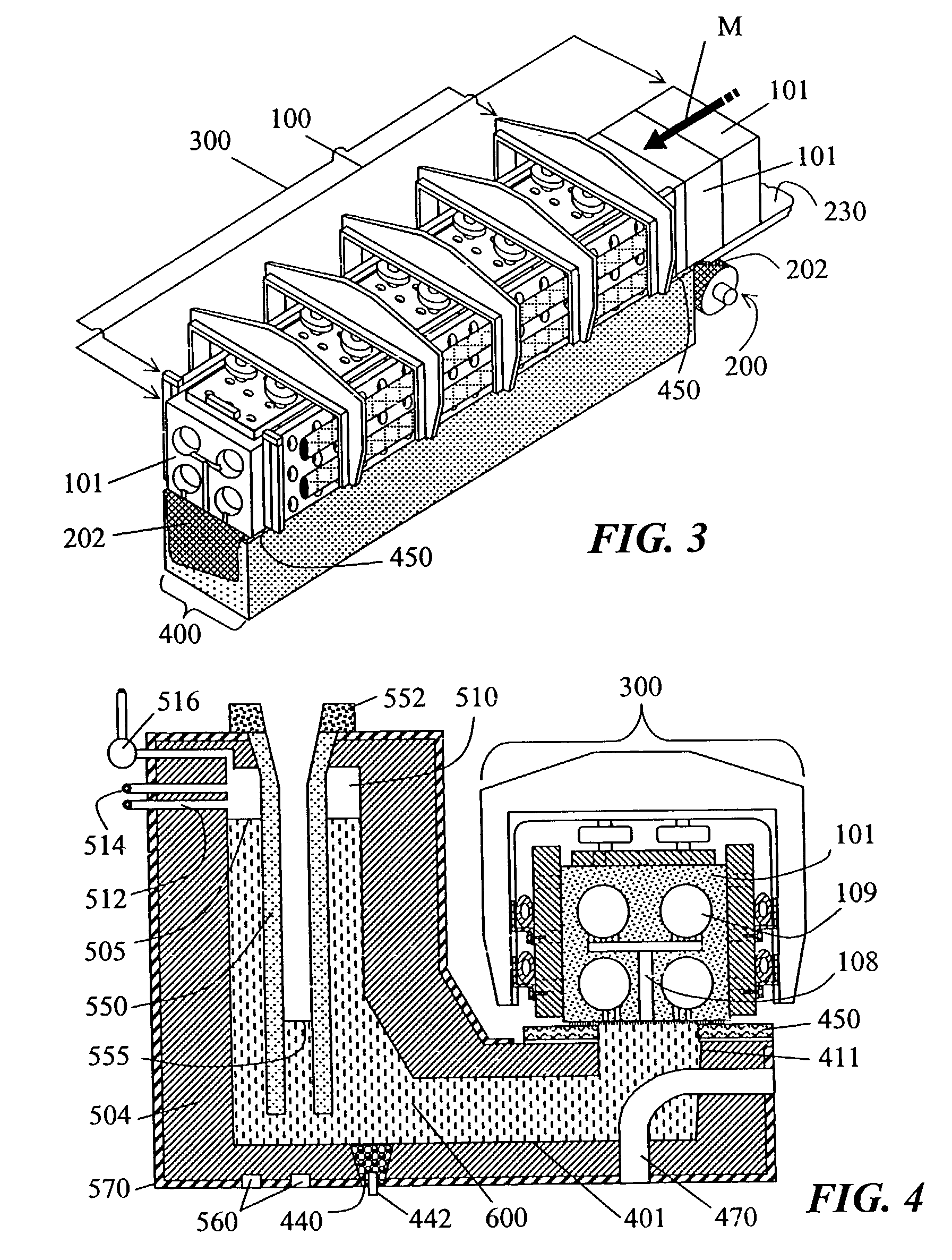 Automotive and aerospace materials in a continuous, pressurized mold filling and casting machine