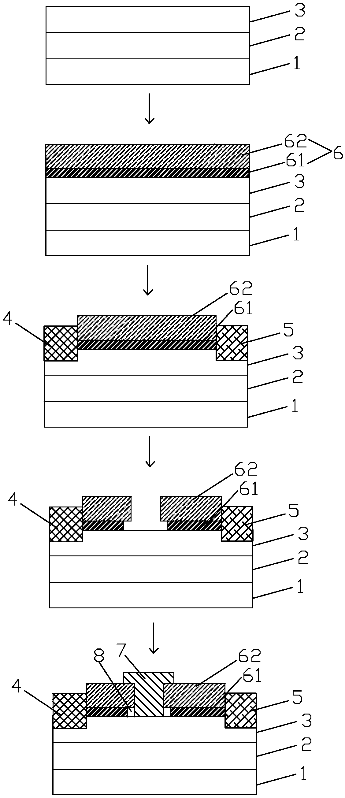 Gallium-nitride transistor employing gap-type composite passivation medium and manufacturing method