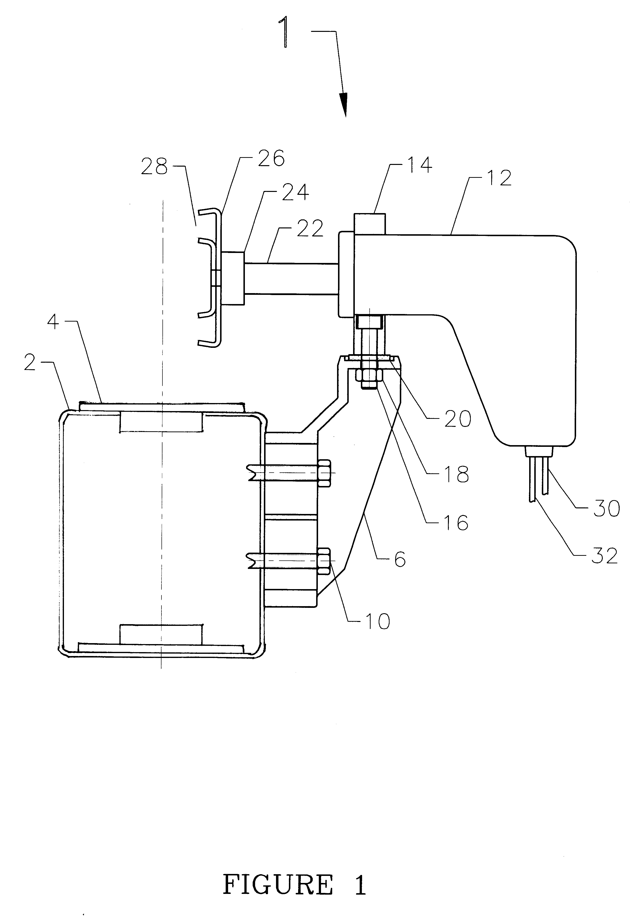 Remotely adjustable railing support posts for conveyor lines and method of operation thereof