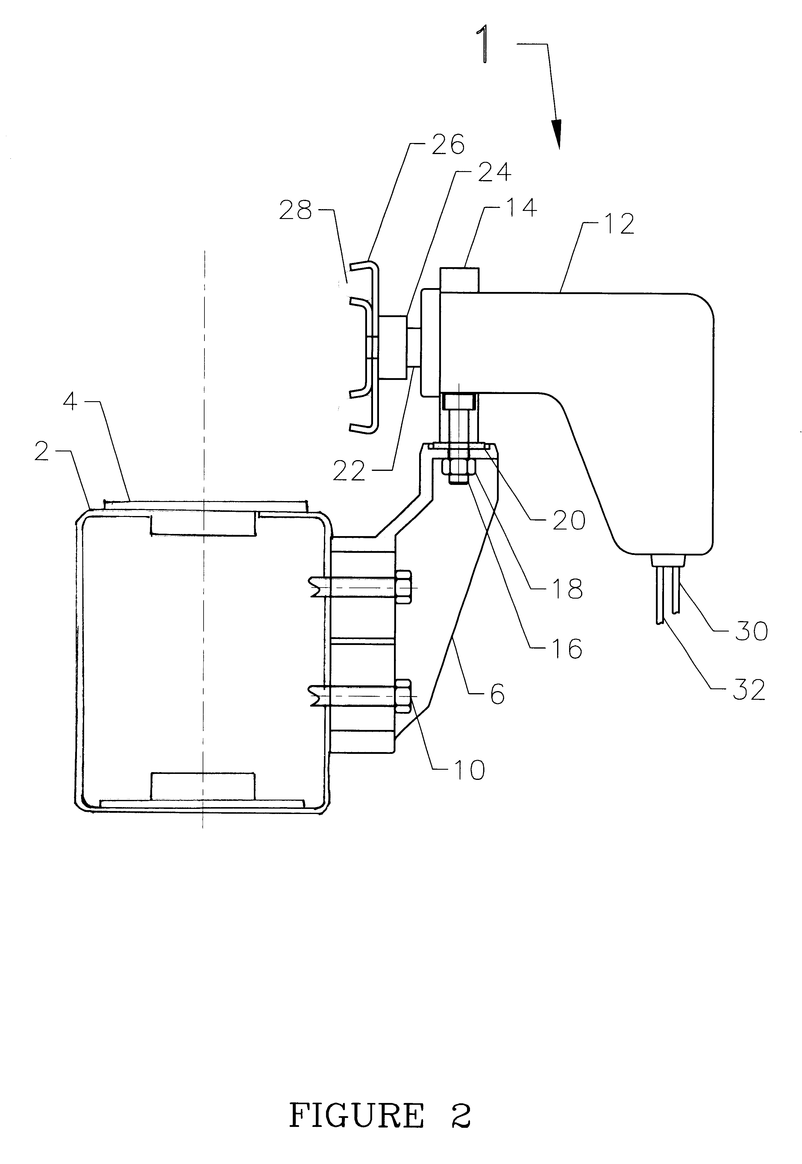 Remotely adjustable railing support posts for conveyor lines and method of operation thereof