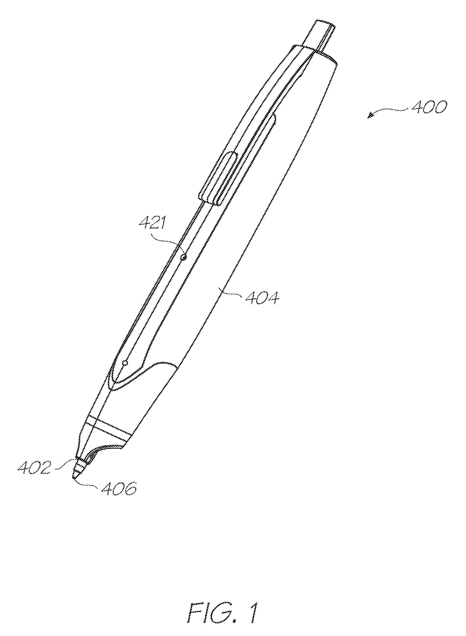 Electronic pen with retractable and replaceable cartridge