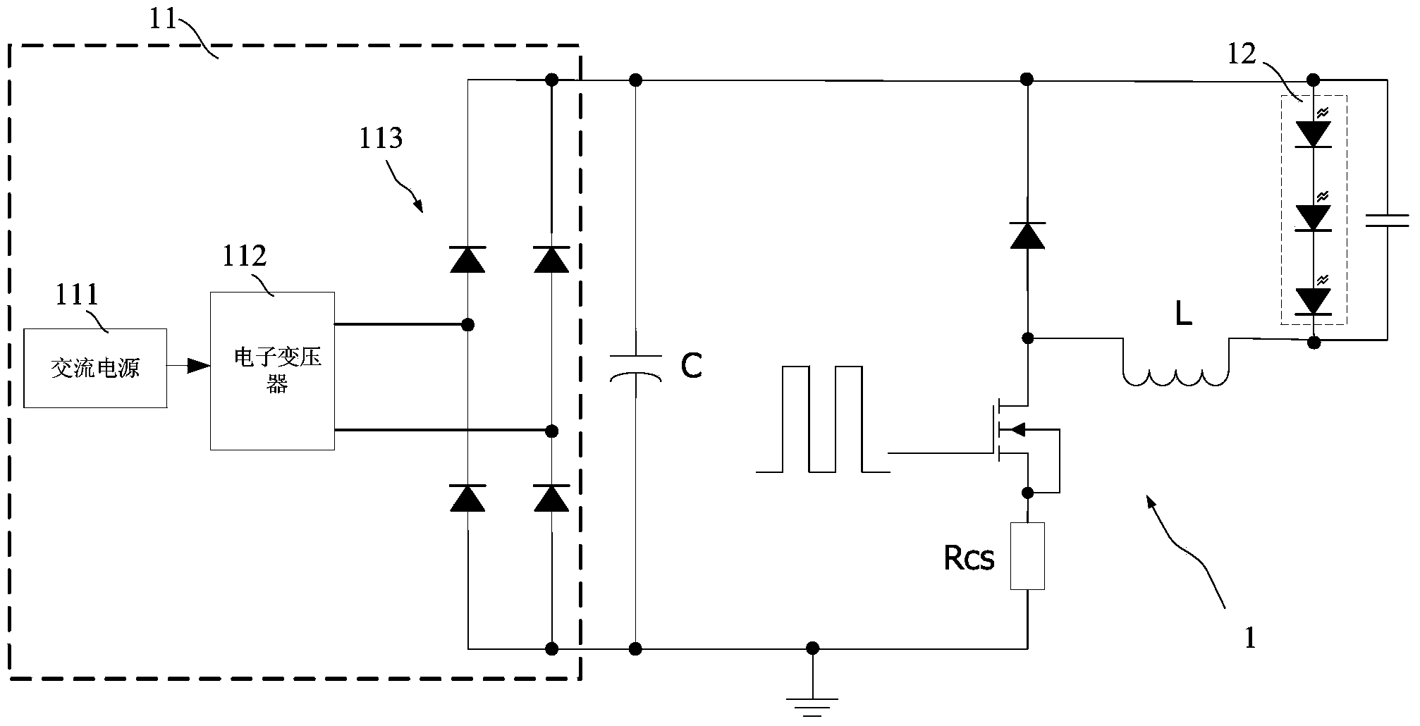 Light-emitting diode (LED) switch constant-current driving circuit