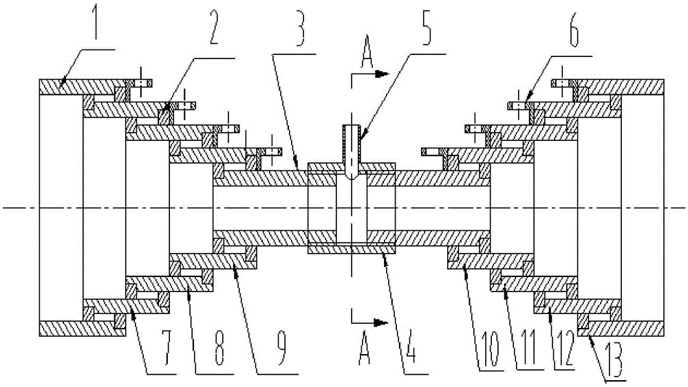 Axial stretchable stepped combined type Venturi mixer