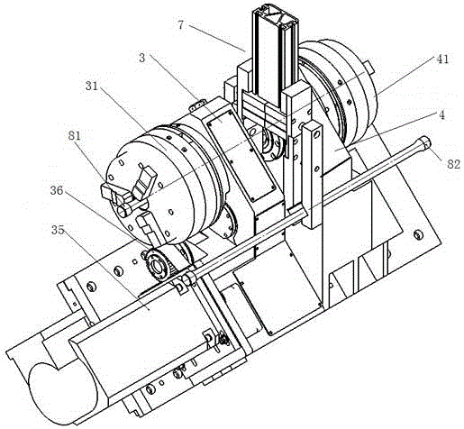 Numerically controlled lathe for two-head processing of torsion rod and method for processing torsion rod through numerically controlled lathe