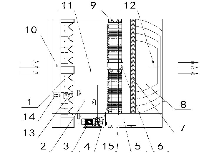 Combined water film evaporative air-conditioning cooling device for subway station