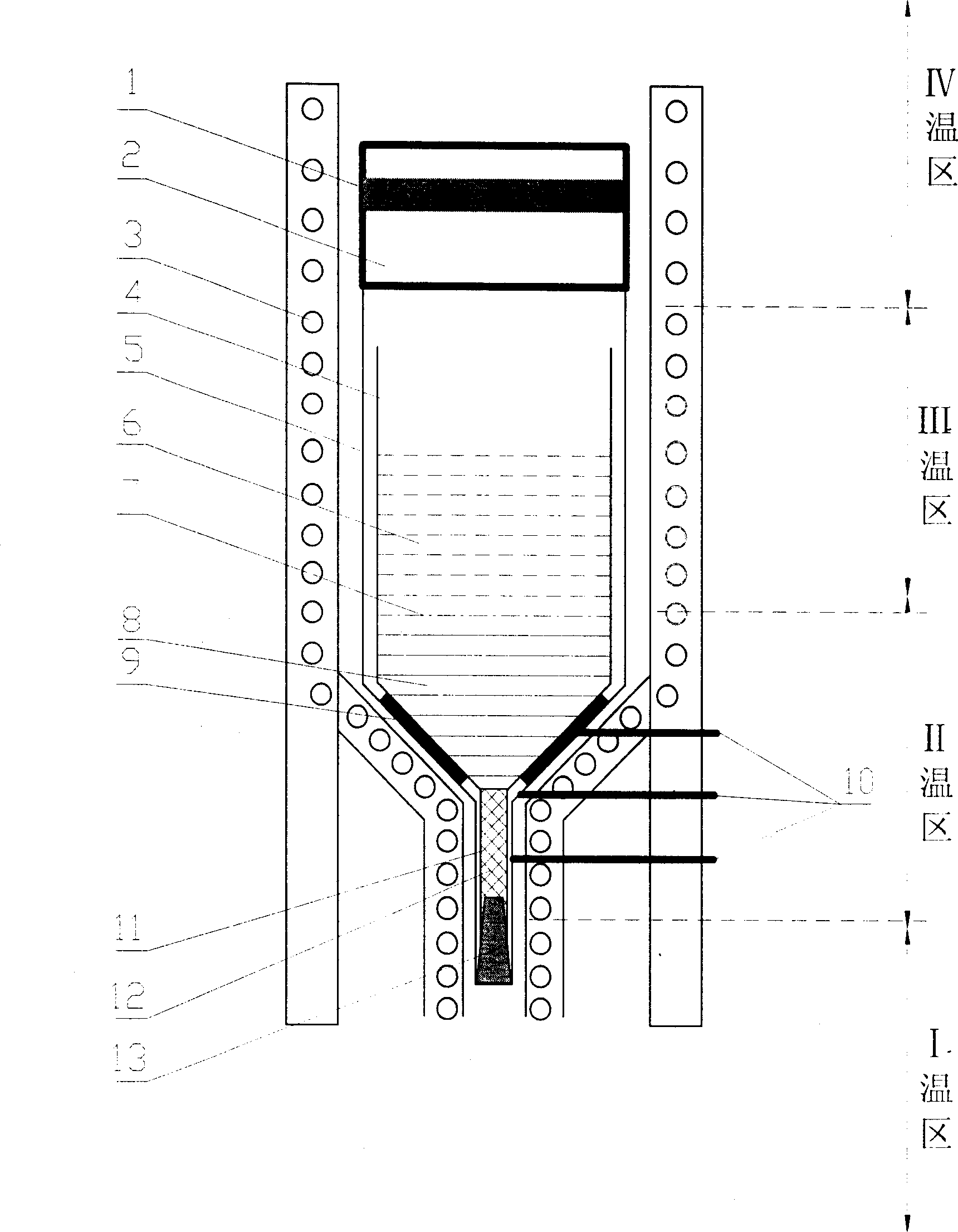 Precise vertical temperature-difference gradient condensation single crystal growth device and method thereof