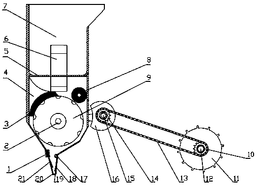 A planter hole sowing device