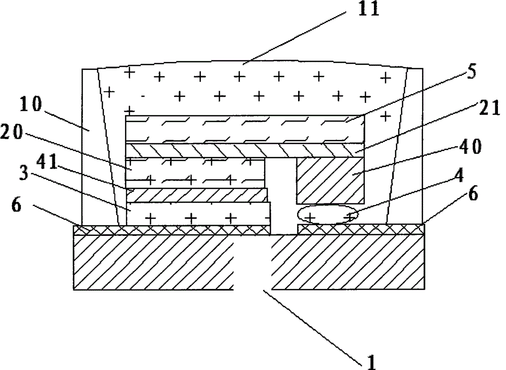 LED crystal covering structure coated with fluorescent powder and manufacturing method of LED crystal covering structure coated with fluorescent powder