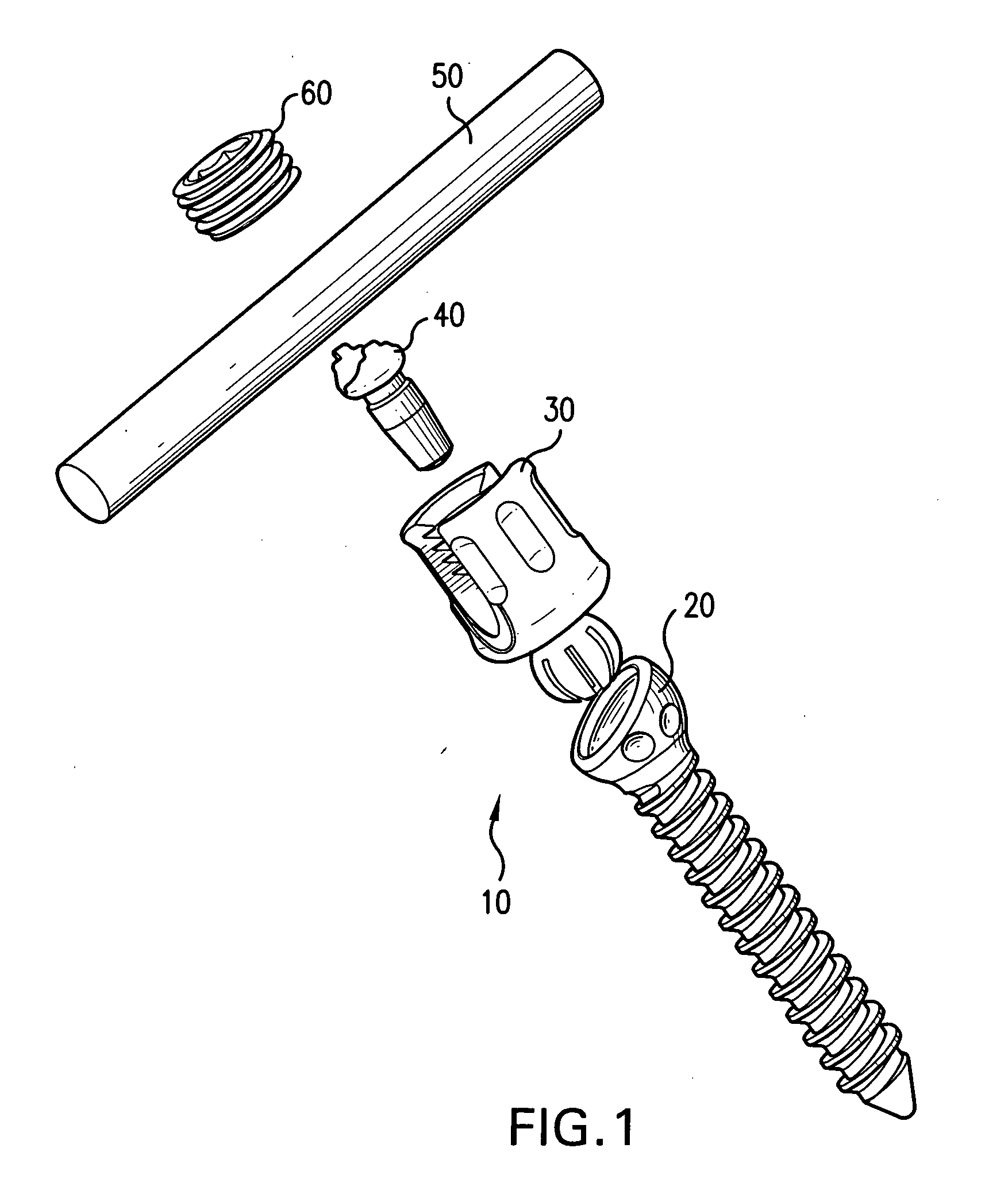 Biased angle polyaxial pedicle screw assembly