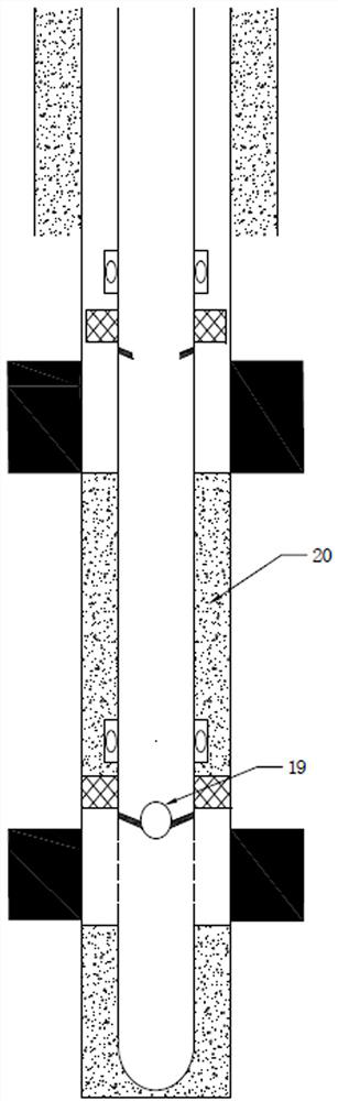 Selective segmented well cementing technology of double-target layer coal bed gas well and well structure