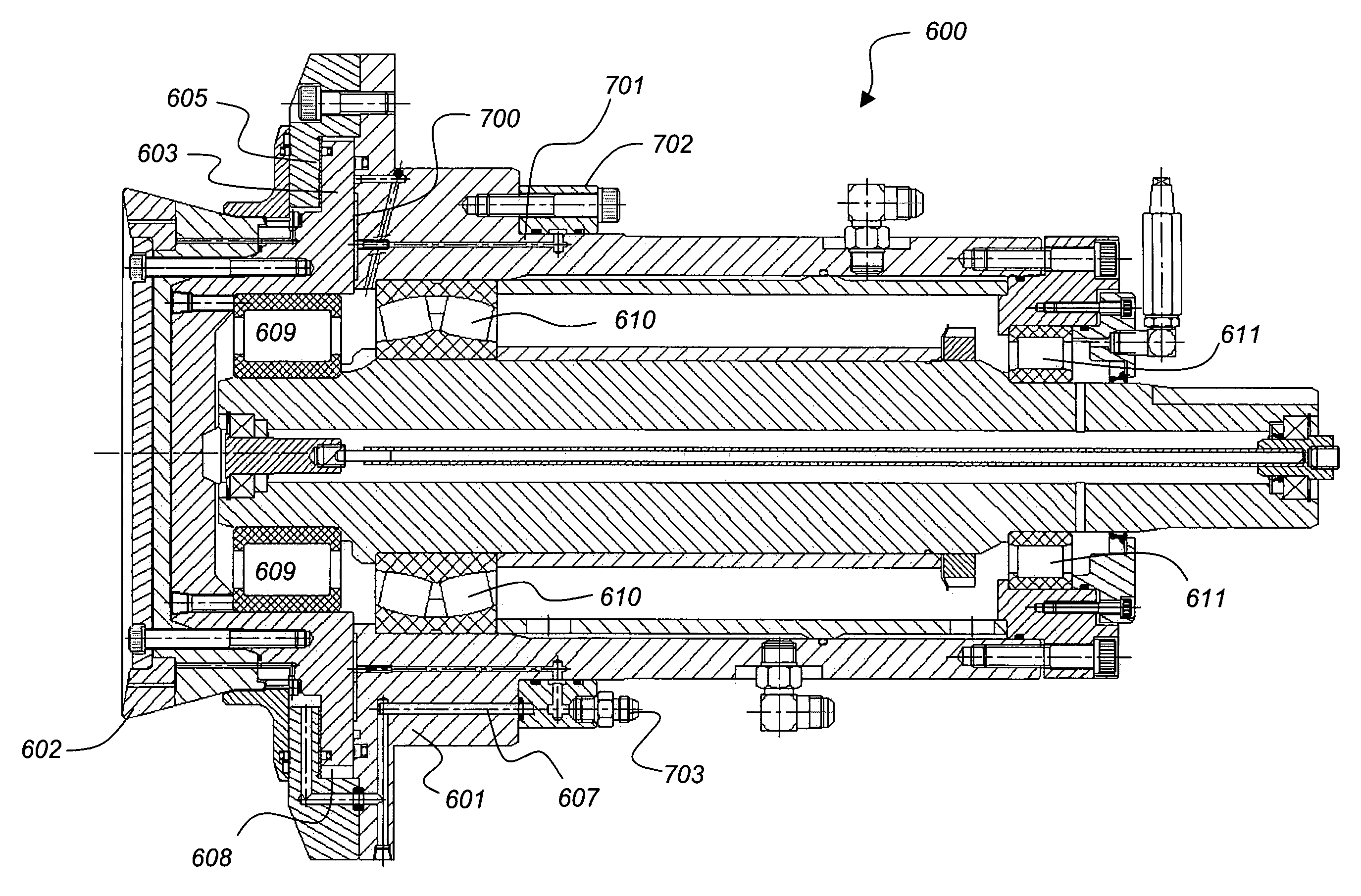 Oscillating disc cutter with speed controlling bearings