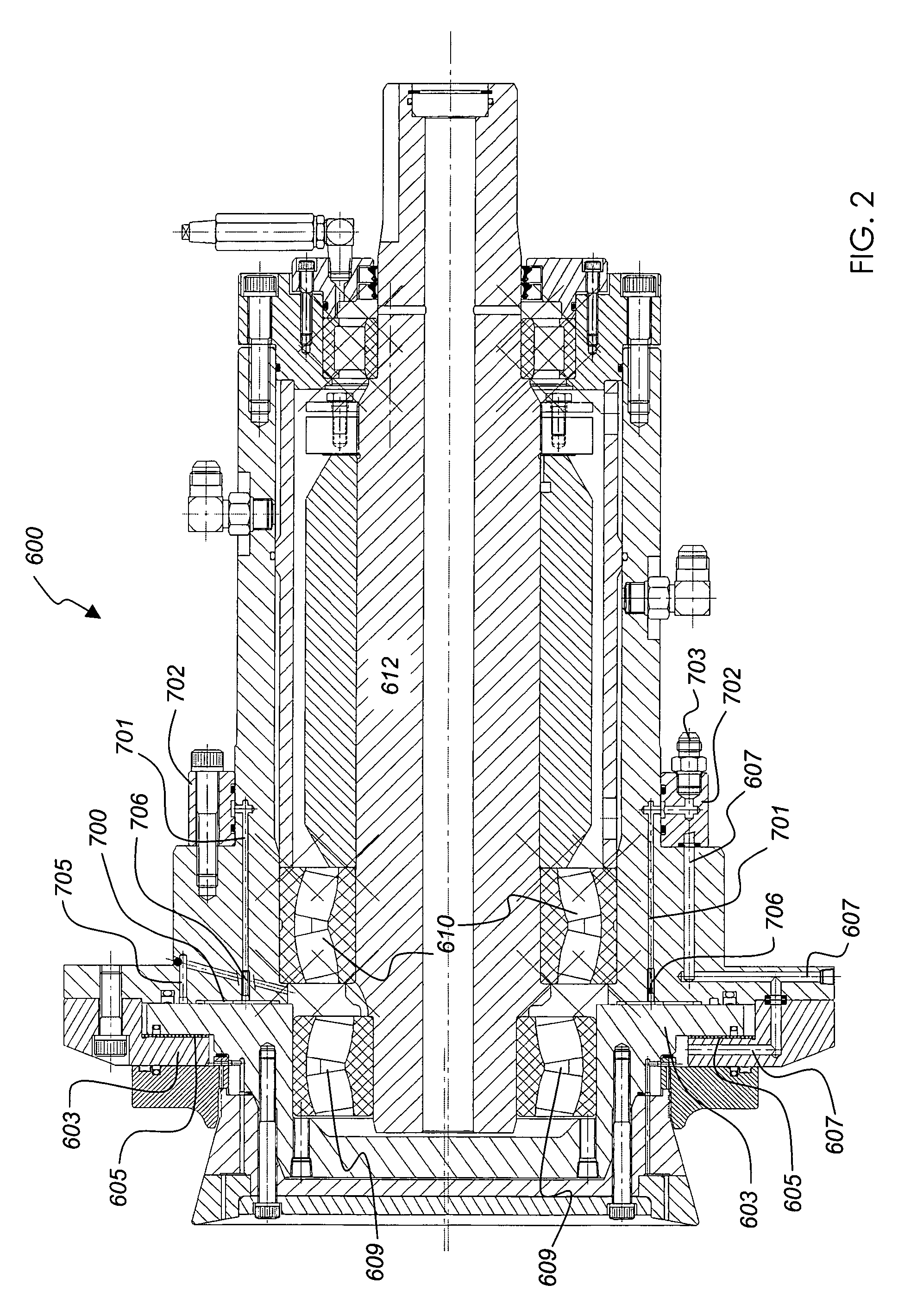 Oscillating disc cutter with speed controlling bearings