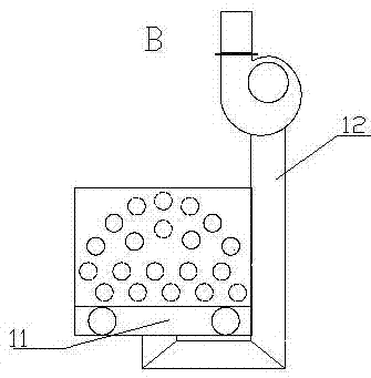 Special hot blast furnace for drying shed