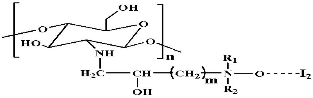 A kind of amine oxide type quaternized chitosan iodine and its preparation method and application