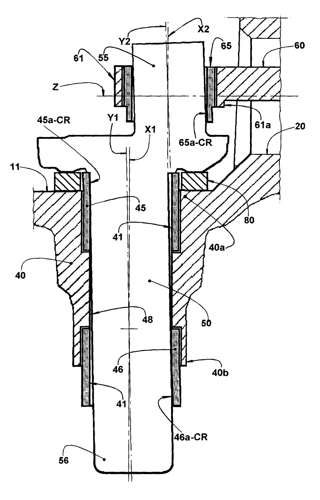 Bearing arrangements in a refrigeration reciprocating compressor