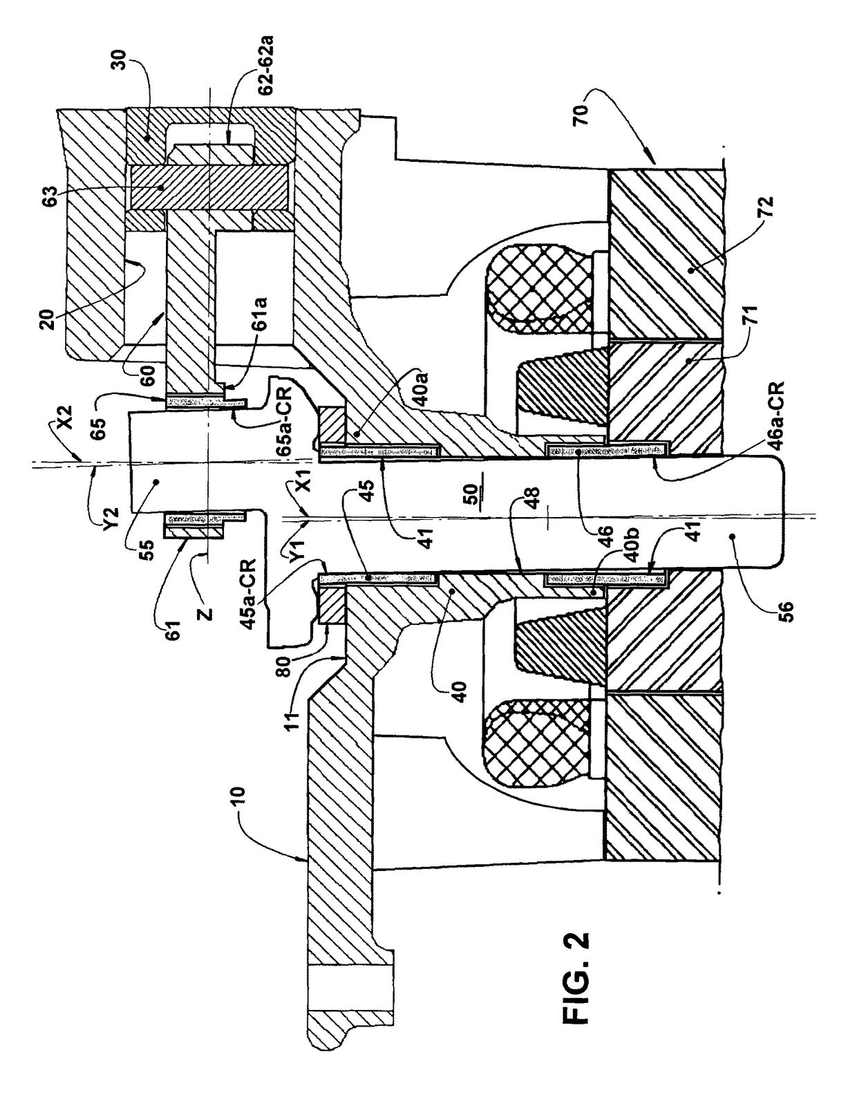 Bearing arrangements in a refrigeration reciprocating compressor