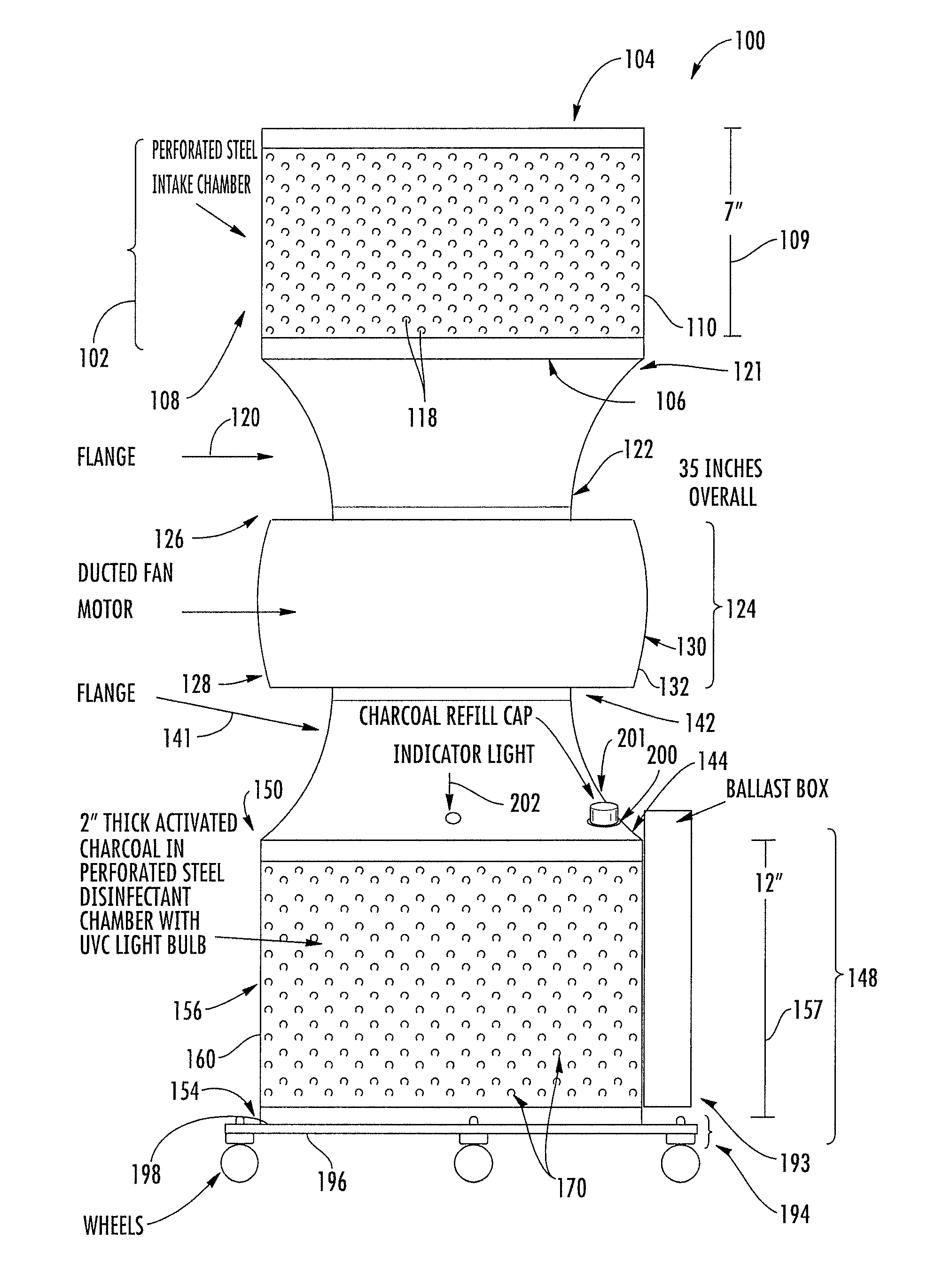 Air purification assembly and method of using same