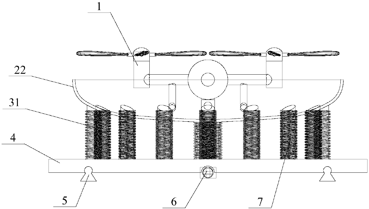 Concave surface type take off and landing platform of vehicle-mounted unmanned aerial vehicle